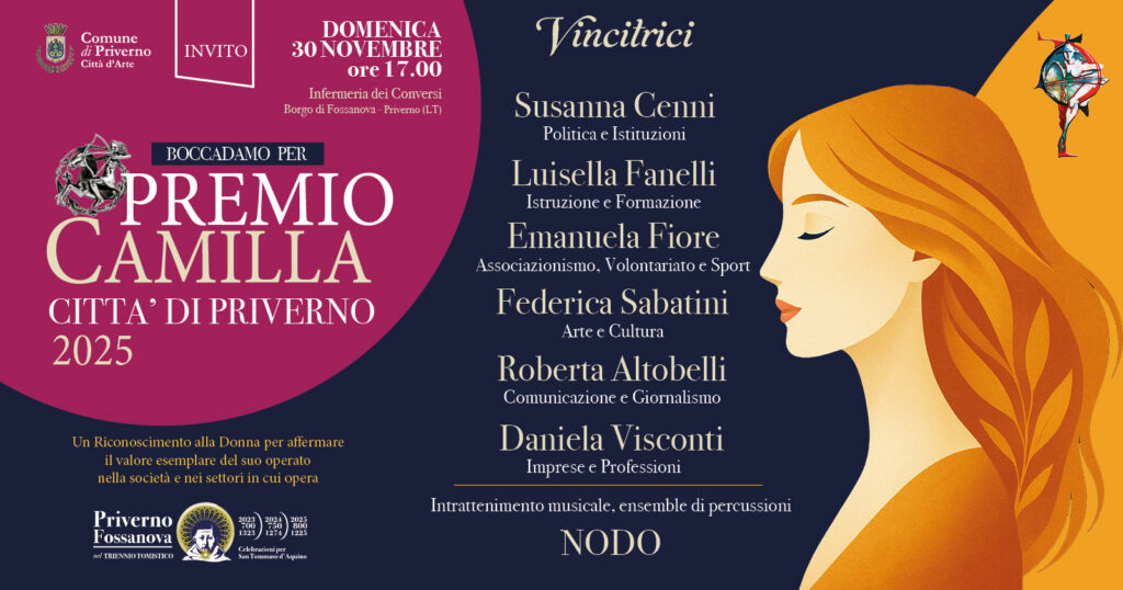 Premio Camilla – Città di Priverno 2025